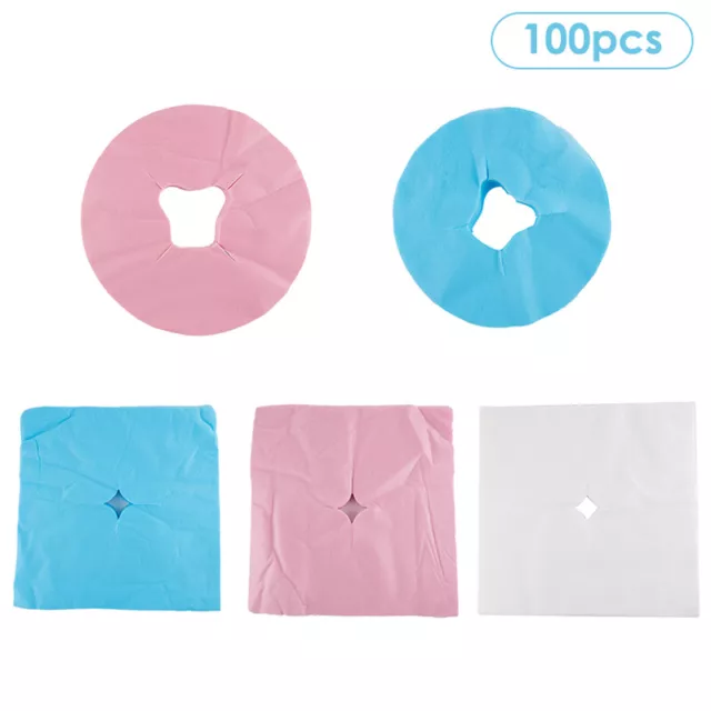 100Pcs Disposable Massage Table Sheets Headrest Pads Face Pillow Cover Cush#w#