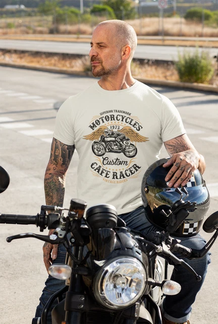 Custom Motorcycles Cafe Racer Biker Men's T-Shirt | Screen Printed