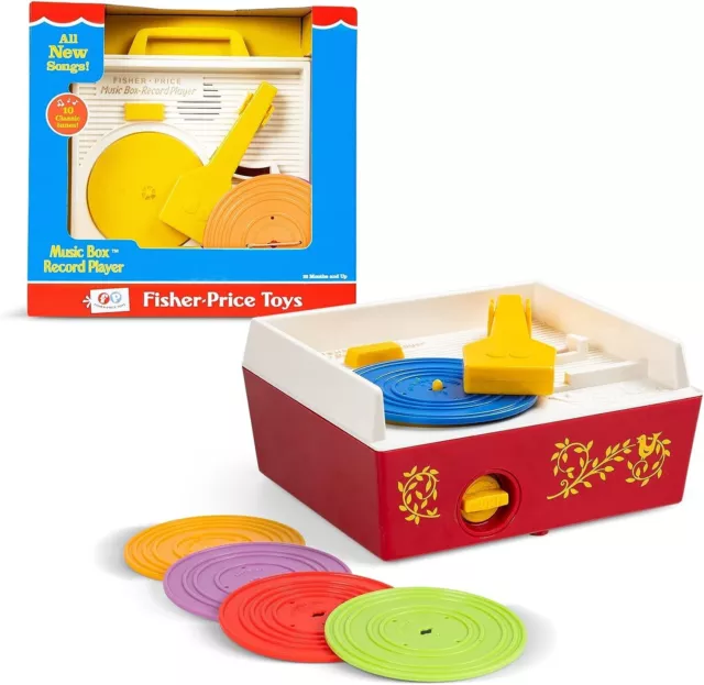 Fisher Price Classic Record Player Features 10 Songs On 5 Records Music Box