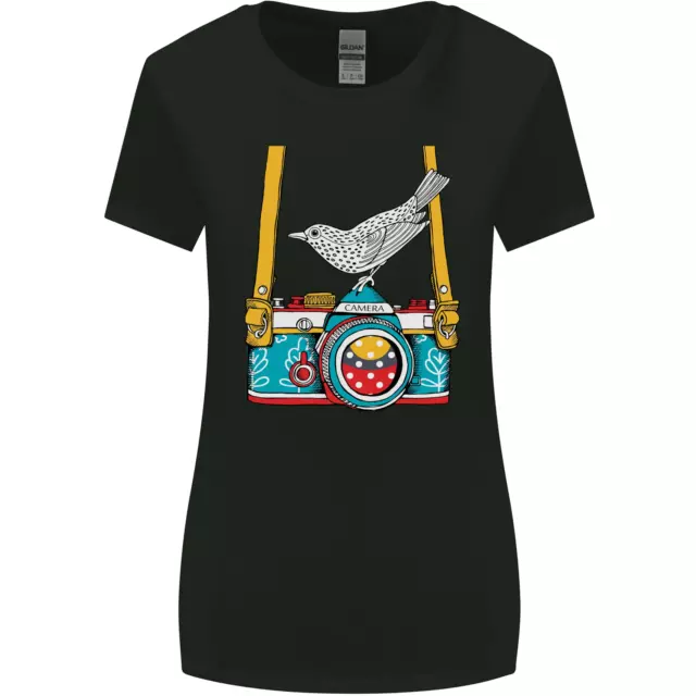 Camera With a Bird Photographer Photography Womens Wider Cut T-Shirt