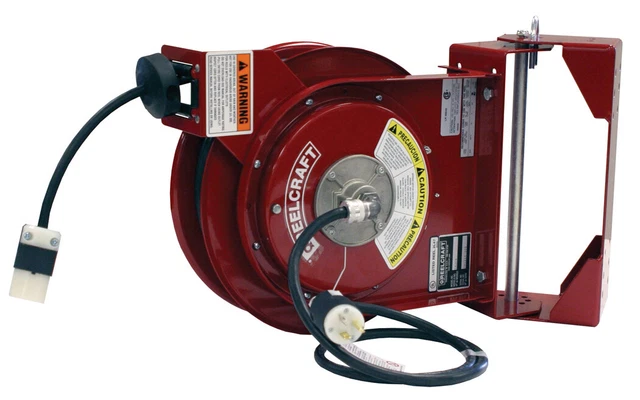 Reelcraft L-4545-123-3ASB - 12/3 x 45 ft. 20A, Electric Cord Reel w/ Swing