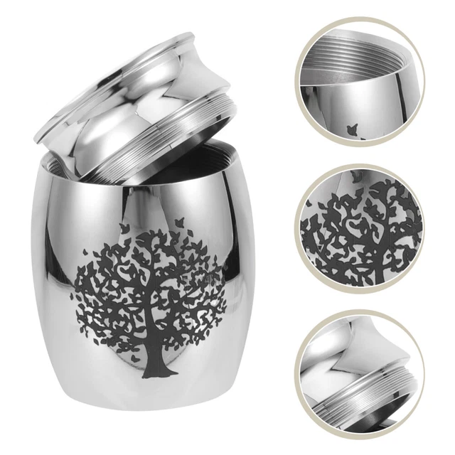 Urne Cremazione Mini In Acciaio - 2 Pezzi Con Collana Per Ceneri Umane O Animali - Foto 3