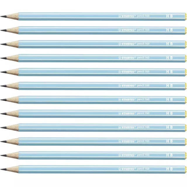Bleistift STABILO pencil 160 in blau 12er Pack Härtegrad HB Sechskant Schule