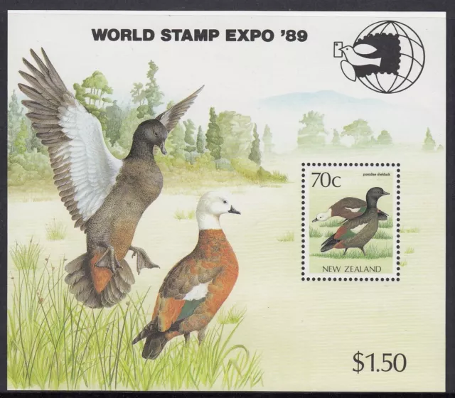 New Zealand: MUH mini sheet - 1989 70c Ducks World Stamp Exhibition