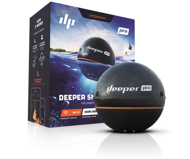 Deeper Pro WiFi Fischfinder Echolot für Smartphone und Tablet zum Werfen