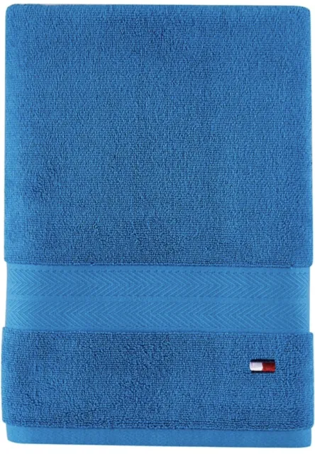 Tommy Hilfiger Modern American 30 X 54 Cotton Bath Towel Swedish Blue