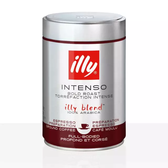 illy Espresso Intenso Tostatura Scura - 250g Caffè Macinato, 100% Arabica