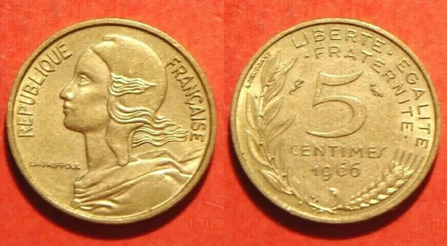 5 centimes Marianne 1966 SUP belle pièce!