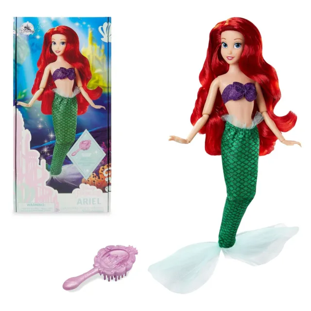 Disney Ariel Little Mermaid Classic Princess Doll Figure & Toy Brush 29cm/11.4"