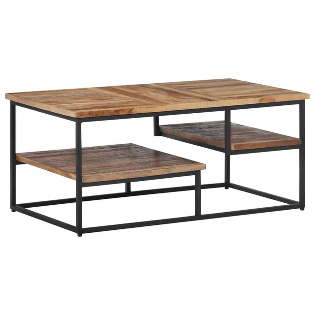 Safdie & Co. Consolle In Legno Di Recupero 47L - 61x29 Cm, Con Vassoio, Struttura In Metallo Nero