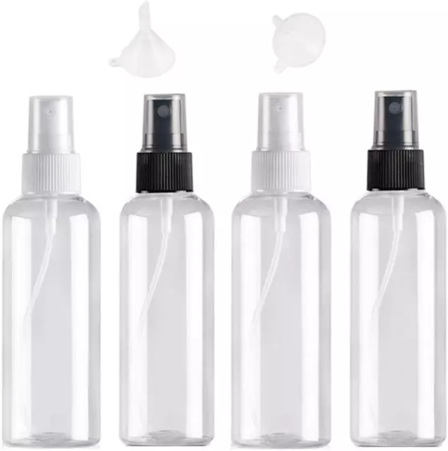 4 PEZZI,100 ML Bottiglie Spray, Trasparente Bottigliette Spray