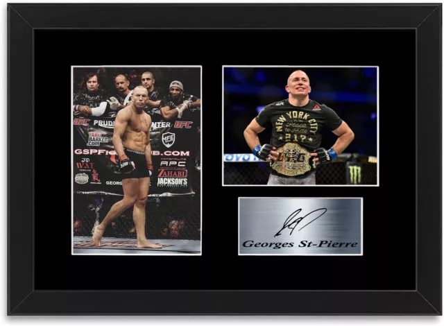 Georges St-Pierre GSP MMA UFC Champion Signed Photo Display Framed Poster A4