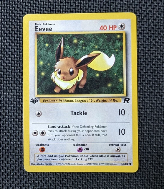 Pokémonkarte - 1. Auflage - Eevee - Team Rocket - 55/82 - WOTC