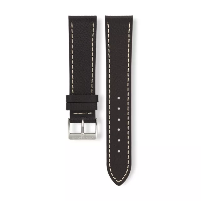 GRAPHENEM Luxus Uhrenarmband 20 mm "Palmellato Leder" Dunkel Braun