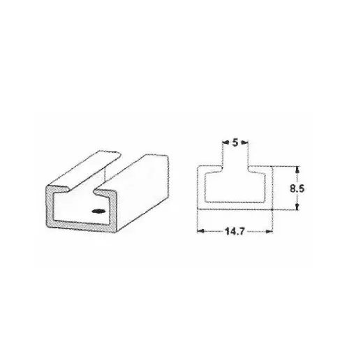 BINARIO IN PLASTICA A U PER TENDE - 2,5mt - CAMPER  - 59149