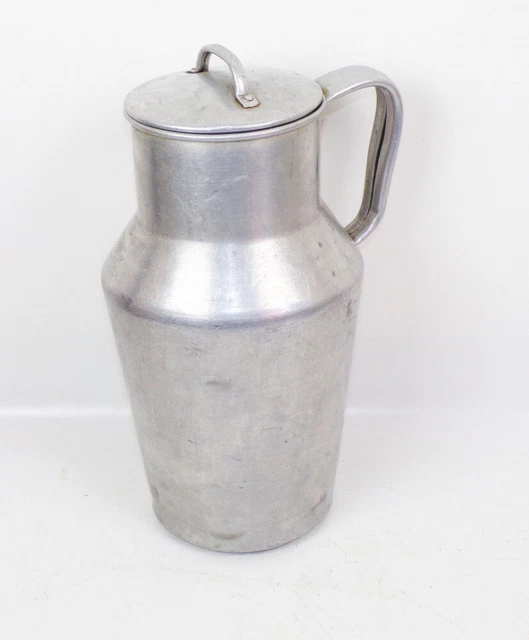 Antiguo Aluminio Jarra Envase Vintage Maceta Decoración de Jardín