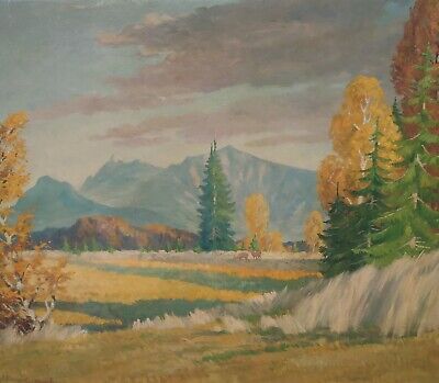 Dipinto Autografato Chiemsee Paesaggio Prealpino 