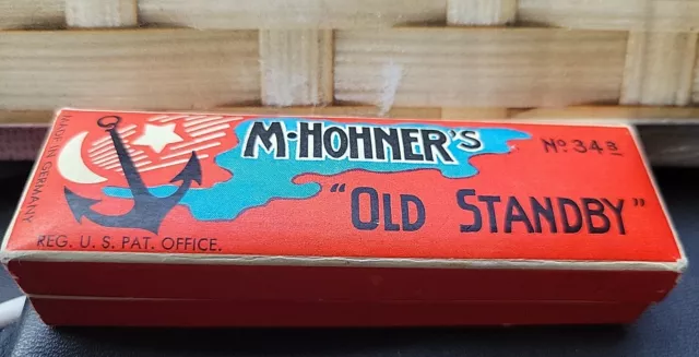 Pre War M. Hohner Old Standby Harmonica.  Rare Vintage. Original Box Germany!