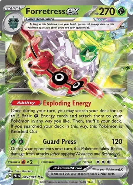 Pokémon TCG Foretress ex Scarlet & Violet - Paldea Evolved 005/193 Holo...