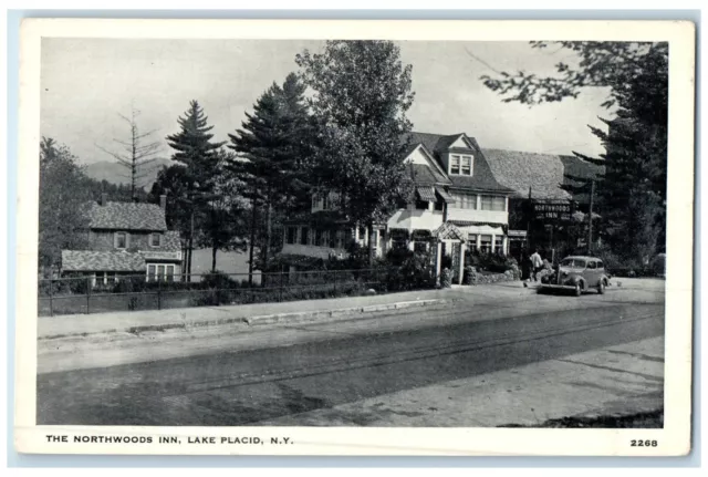 c1930's The Northwoods Inn Hotel Motel Car Lake Placid New York NY Postcard