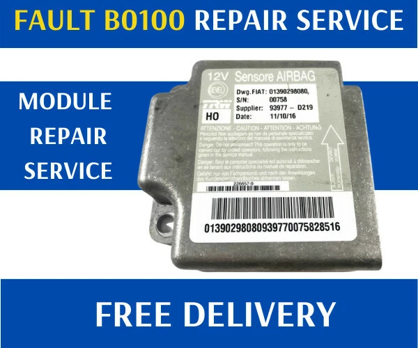 FIAT DUCATO AIRBAG ECU SRS Module 01390298080 Fault B0100 Repair