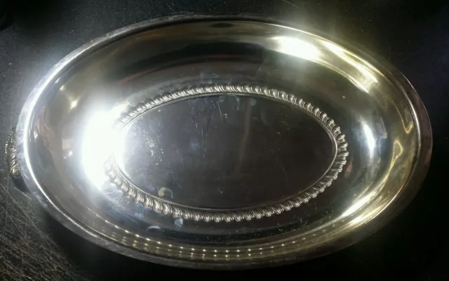 Antique Silver Oval Bread Tray