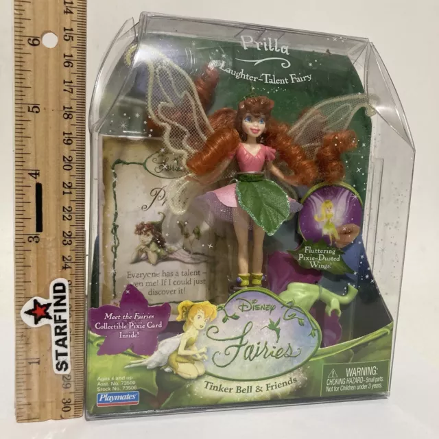 Disney Fairies Tinker Bell & Friends Prilla 4" Playmates Doll Laughter Talent ⭐️