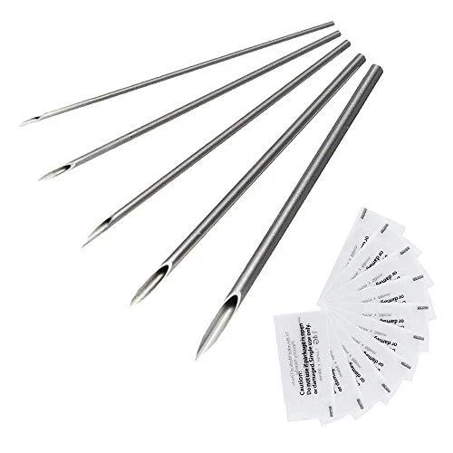Aiguilles pour piercing au nez - Aiguilles de piercing pour le corps stériles...