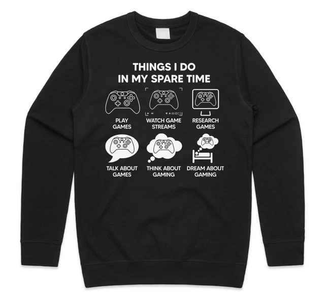 Felpa maglione gioco Things I Do In My Spare Time gioco divertente regalo giocatore