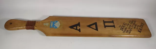Northern Illinois University Wood Fraternity Paddle Alpha Delta Pi Vtg Used Cpix
