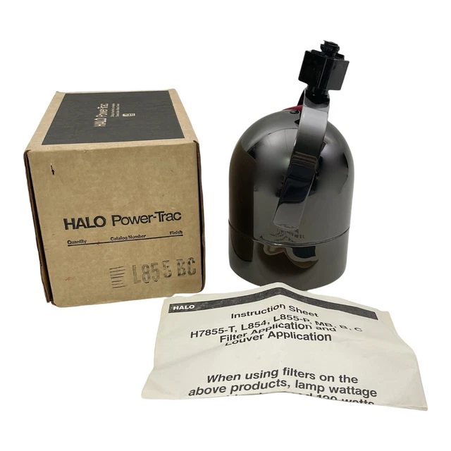 Halo Power-Trac Track Light Fixture L855 BC Gloss Black