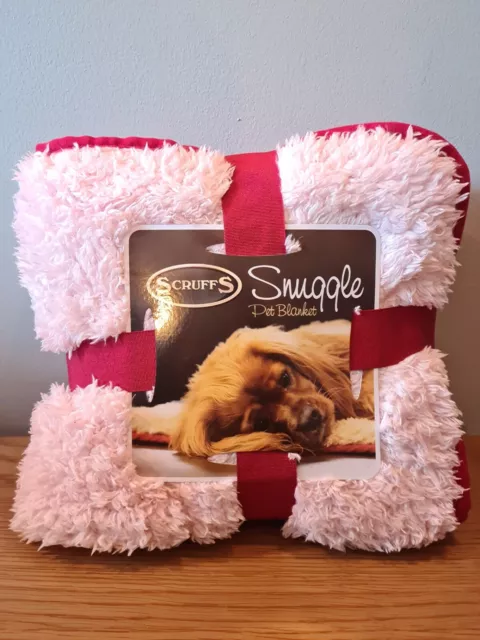 Scruffs Pet Snuggle Blanket Dog Reversible Faux Suede red / pink 110 x 72.5 cm