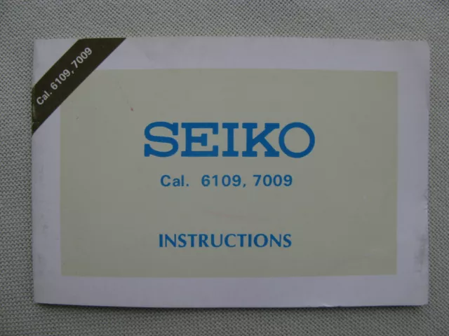 Bedienungsanleitung für Seiko Uhr Cal. 6109, 7009, Manual, Instructions, top