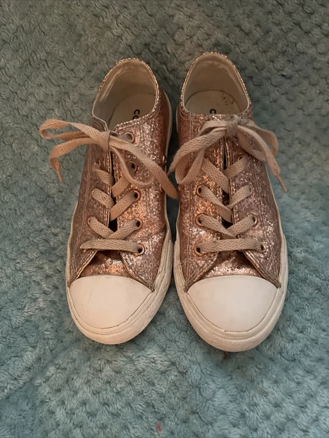 Glitter rose gold converse top