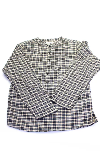 Louis & Louise Girls Cotton Twill Check Print Long Sleeve Top Beige Size 10Y