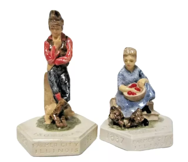 SEBASTIAN MINIATURE SML-063D SML-064C Farmer & Farmer's Wife 3898