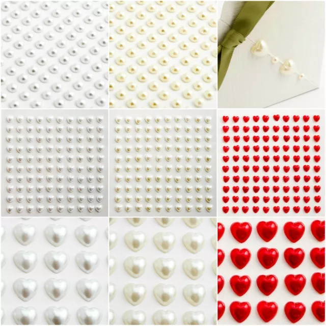 Self Adhesive Pearl Sheets - 4mm 6mm 10mm Gems Stick On Craft Embellishments