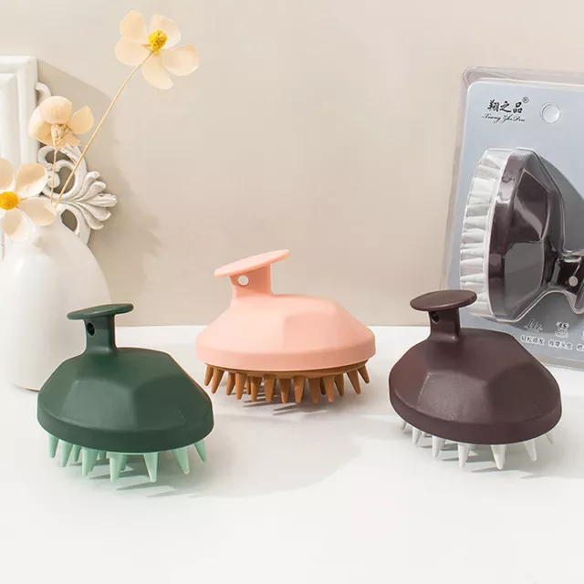 Silicone Head Body Scalp Massage Brush Shampoo Brush Hair Washing Shower Br-il