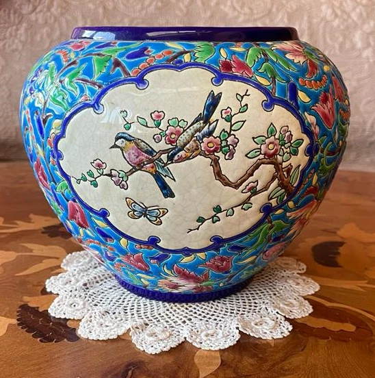 VASE CACHE POT des EMAUX de LONGWY EUR 650,00 PicClick FR