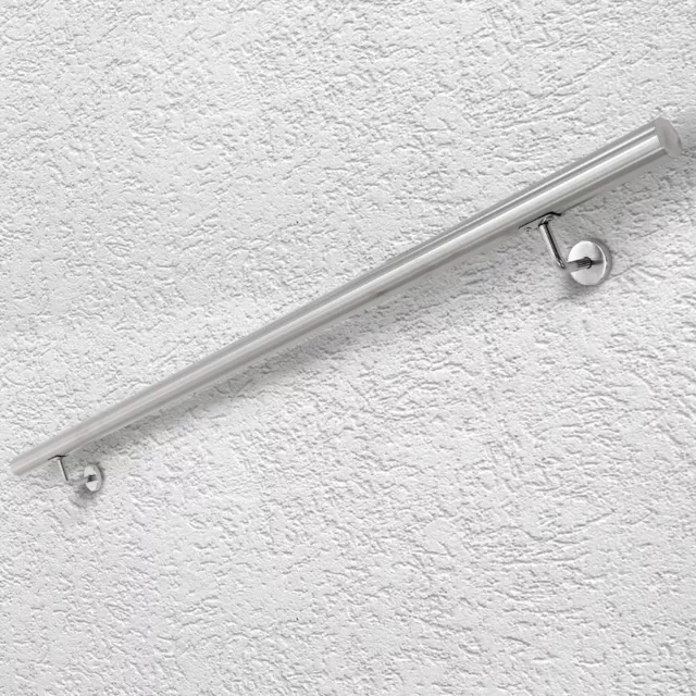 Ringhiera corrimano 160 cm a muro in acciaio inox per scale supporto protezione