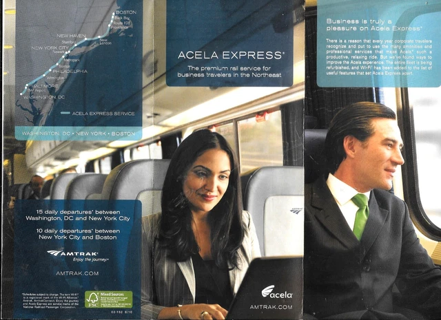 AMTRAK COLLECTIBLE-AMTRAK ACELA Express Brochure-All About The Acela ...