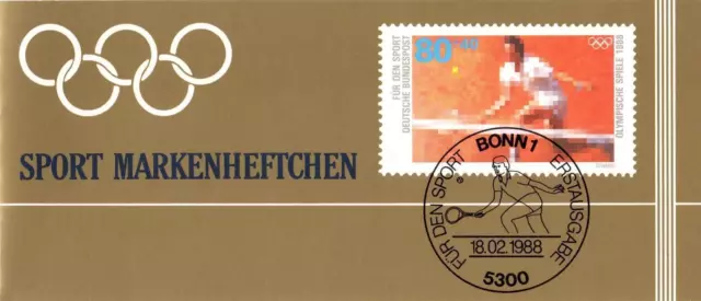 BRD: MiNr. DSH-MH 11 a (MiNr. 1354), Markenheftchen "Sport: Tennis"