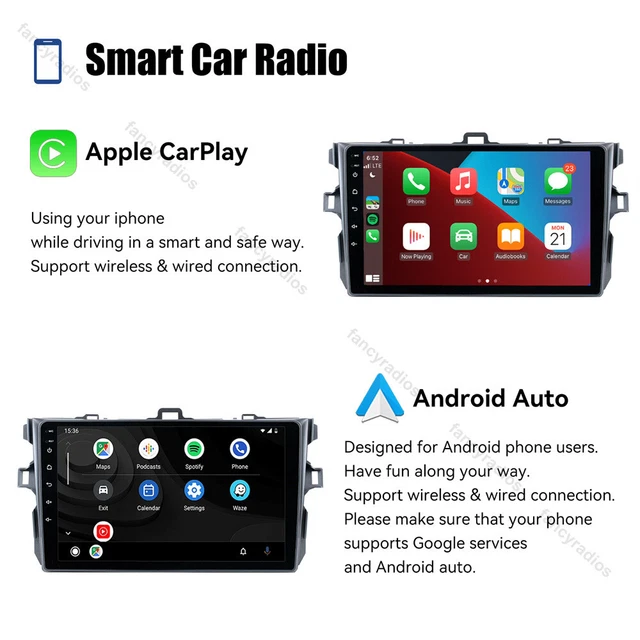 For TOYOTA COROLLA 2009-2013 Carplay 32G Android 13 Car Stereo Radio GPS Navi FM 3