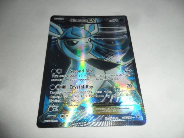 Pokemon Card   Glaceon  Ex. Full Art.   116/124.  Fates Collide