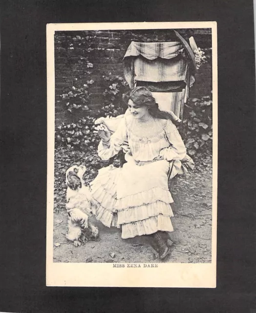 C0287 Glamour Miss Zena Dare PU1907 Adelaide to Southwark Empire Series postcard