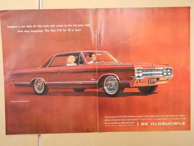 1964 Oldsmobile F85 Cutlass Holiday Coupe Hoover Arrow Shirts Print Ad 21x13.25"