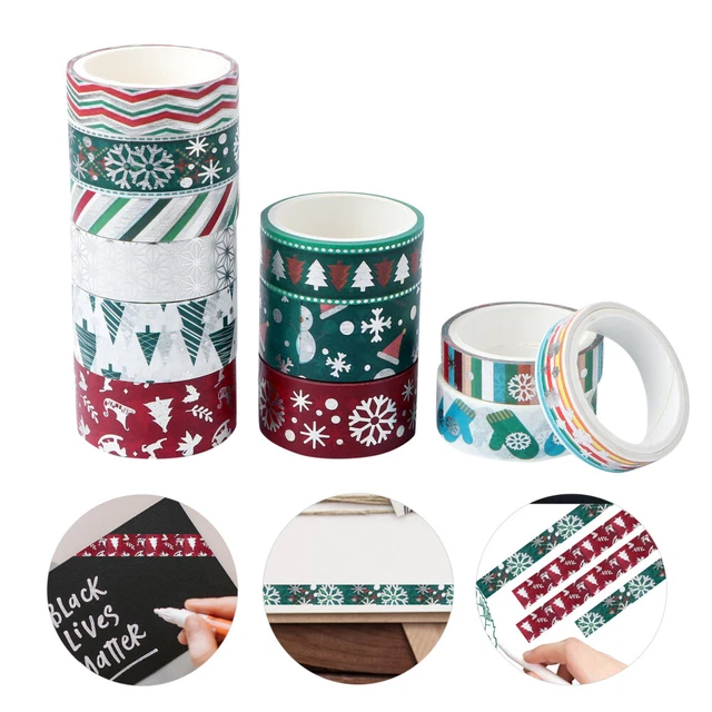 12 Rolls Ruban Adhésif Décoratif Ruban Washi De Noël Décor De Noël Bande