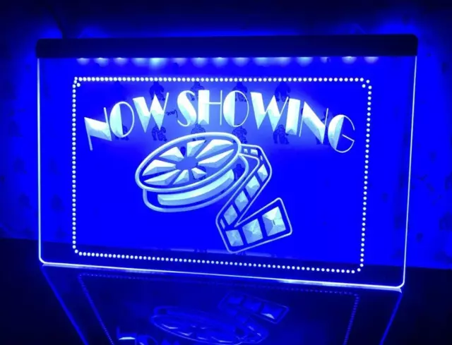 Now Showing LED Neon Light Sign Mall Film Movies Studio Room 3D Wall Art Décor 2