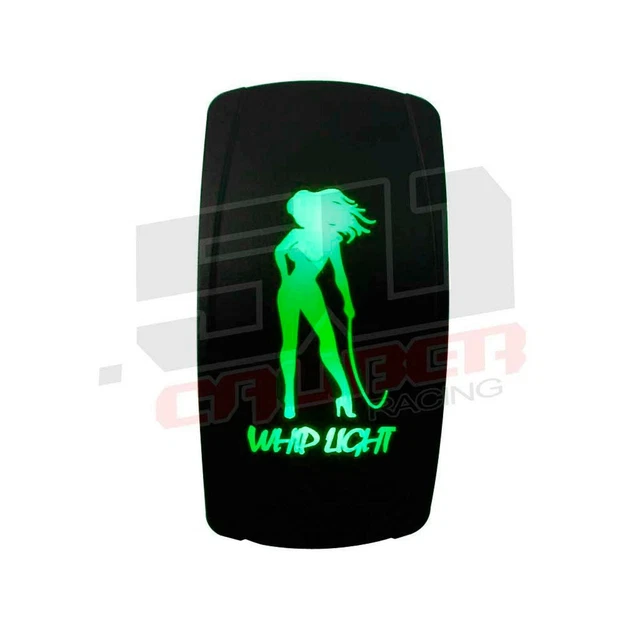 Green "Whip Light" On/Off Rocker Switch Waterproof Sexy Truck Generator Radio