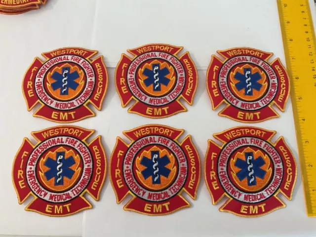 Westport Fire Rescue EMT Massachusetts patch collectible set.
